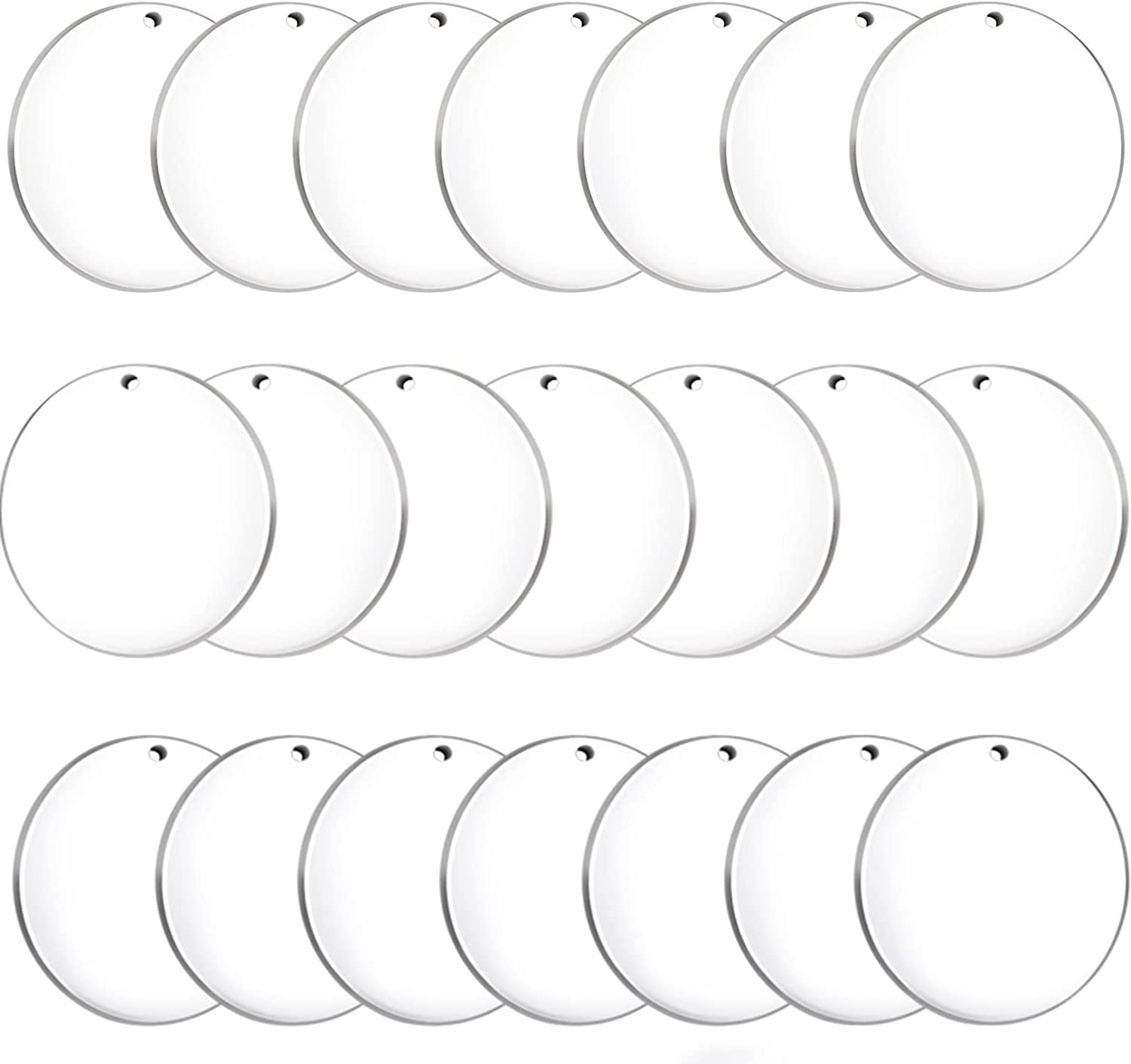 Audab Acrylic Keychain Blanks 30PCS Bulk Acrylic Circles Clear