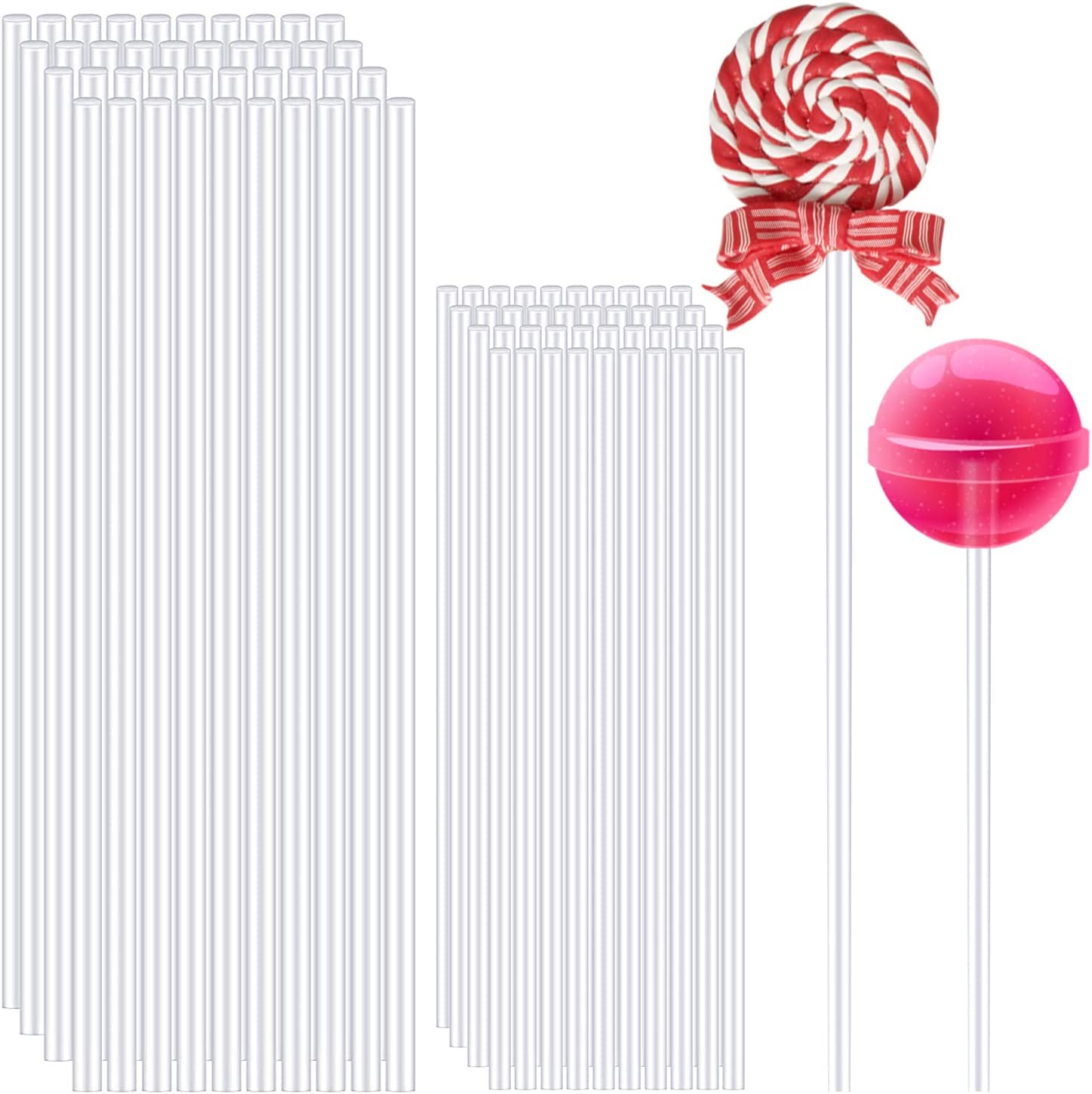 Weststone - Reusable 50pcs Clear Acrylic Sticks for Cake Pop, Lollipop Candy or Cake Topper