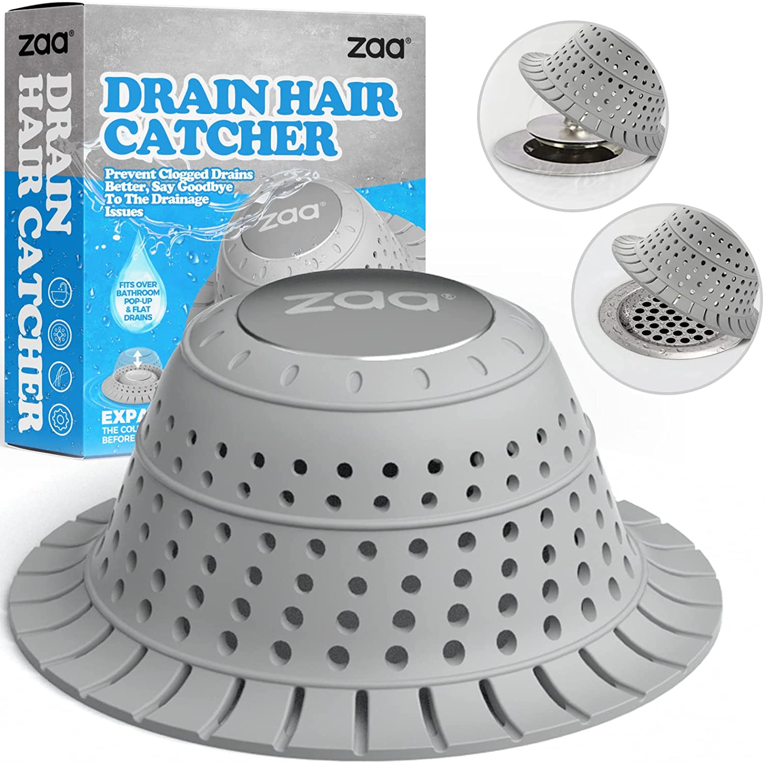 ShowerShroom SHSULT755 Ultra Revolutionary Shower Hair Catcher Drain  Protector, Stainless