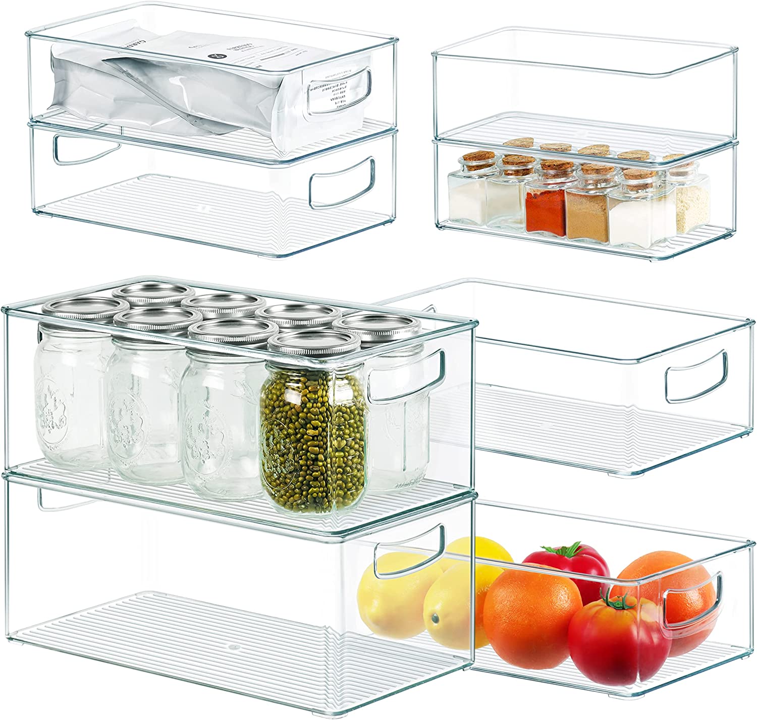 Clear Stackable Storage Bins Acrylic Open Front Bliss Bins with Lids for