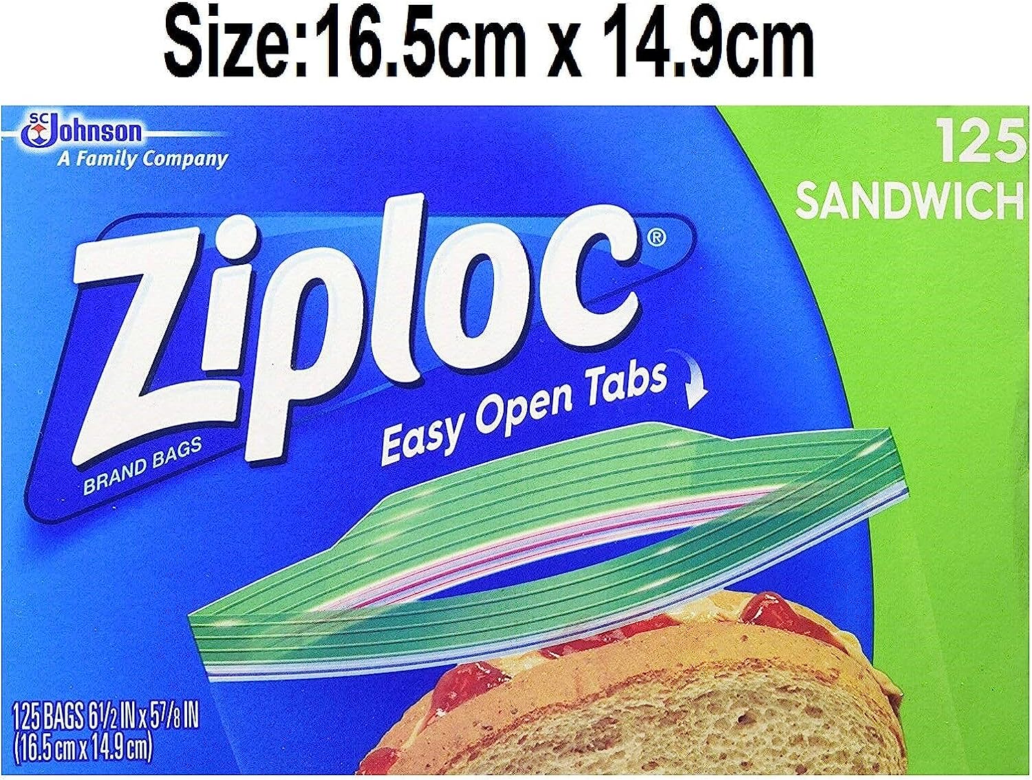 Ziploc 71135 Sandwich Bags, Pack of 150, 6.5 x 5.875-Inch (16.5 cm x 14.9  cm)