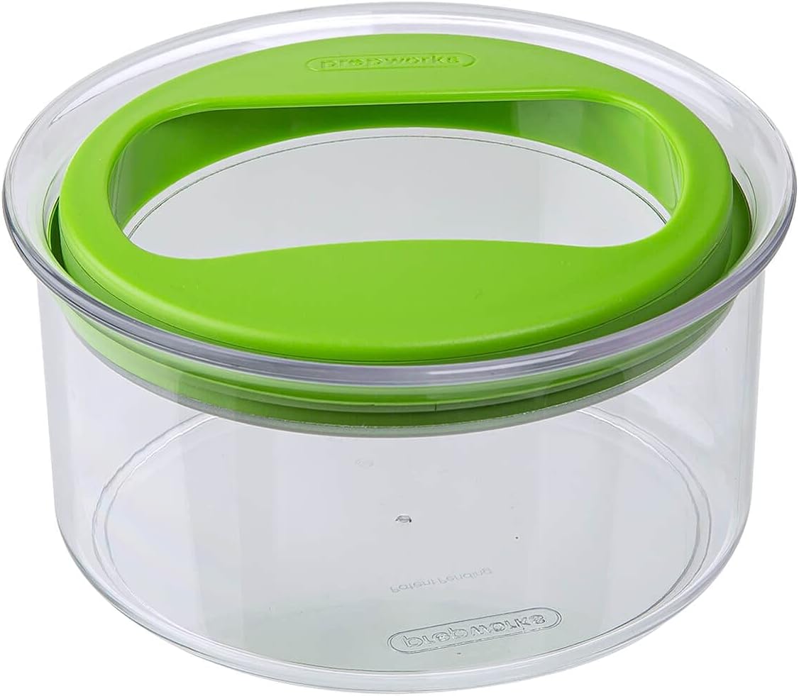 Prepara Evak Fresh Saver, Small-Short Airless Canister with Black Handle, 0.5 Quart, Clear