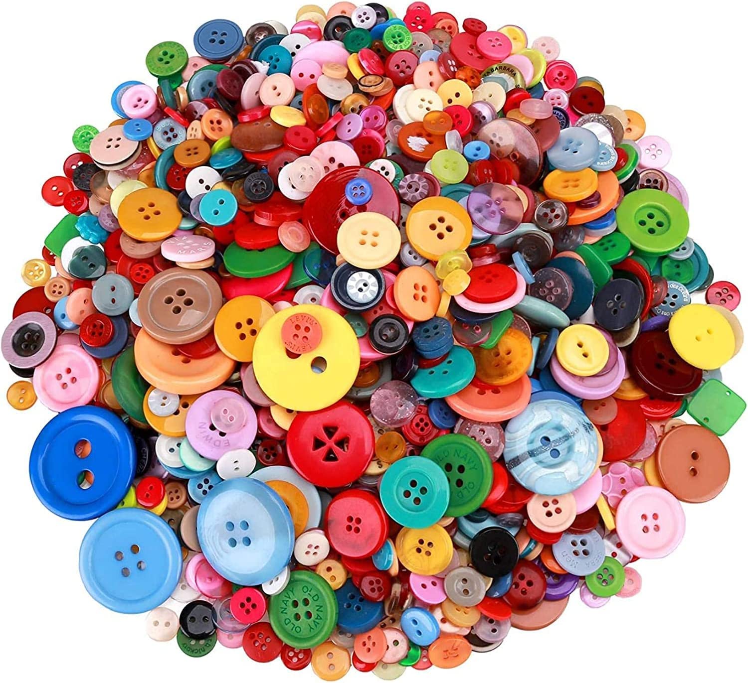  mahaohao 100pcs Mixed Wooden Buttons in Bulk Buttons