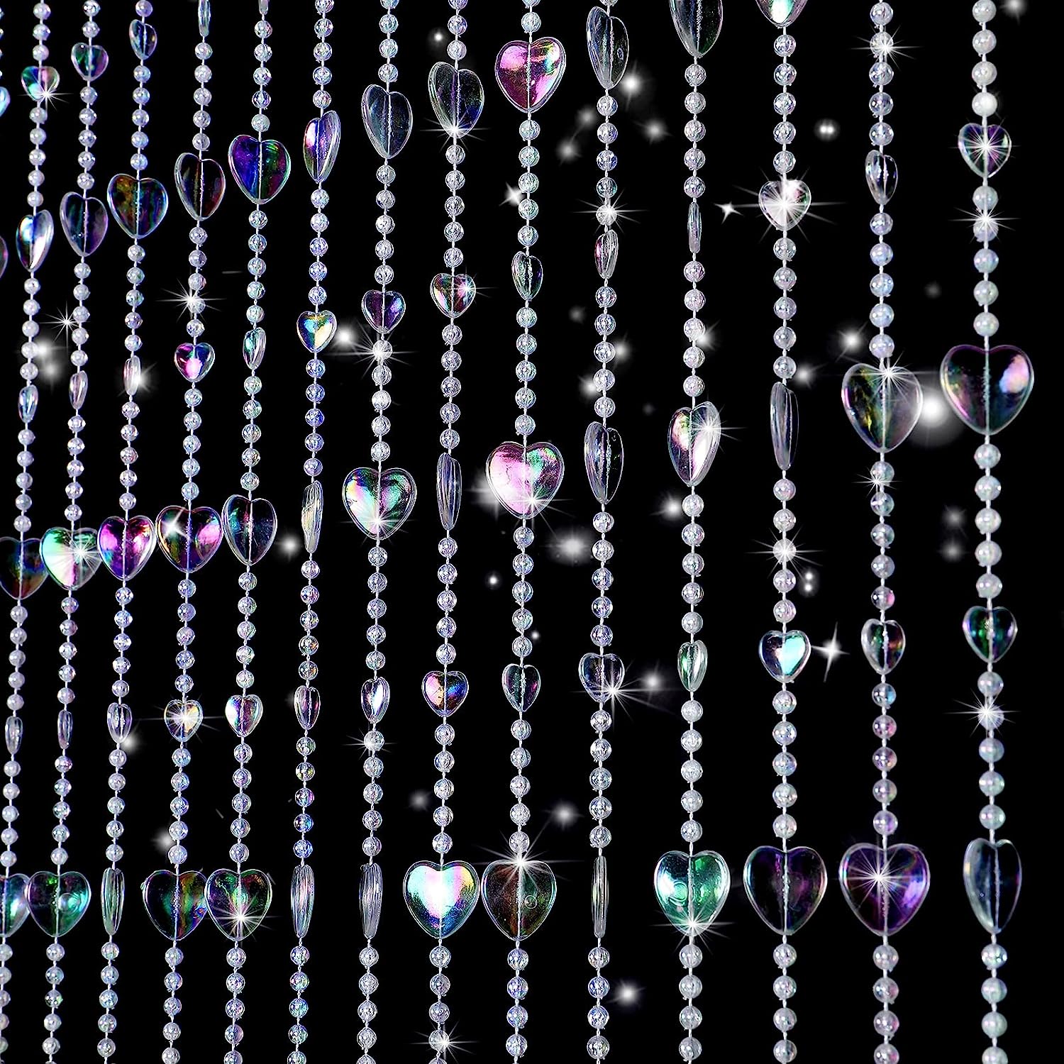  Osunnus Crystal Heart Beaded Curtain Colorful Hanging