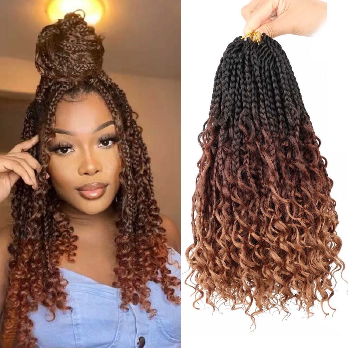 Box Braids Lace Front Wig Synthetic Cornrow Braids Lace Wig with Baby Hair  #33 Red Brown Rough Braided Lace Front Wig for Women Color: 30