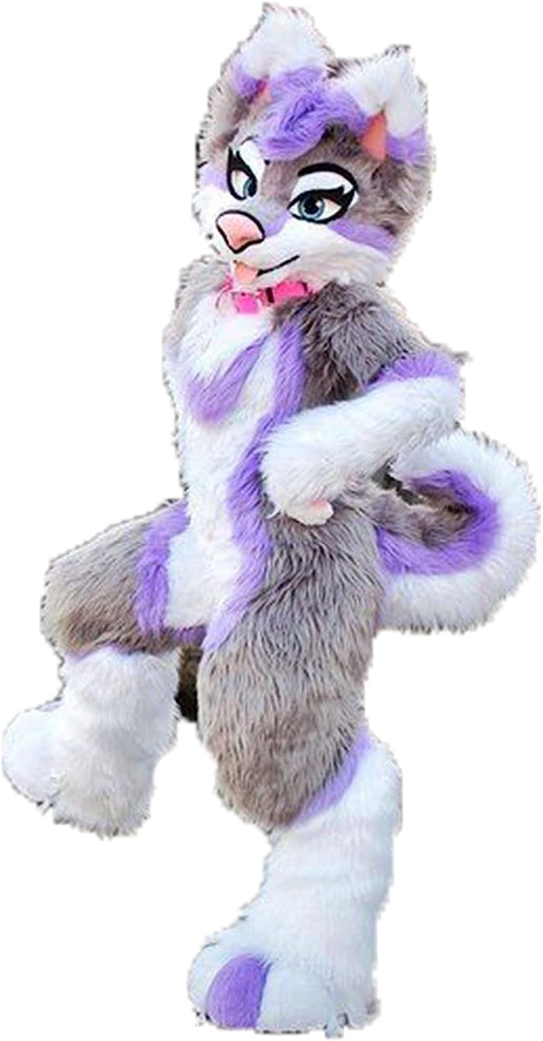  Oneandonlycostumes pink wolf fursuit head and hand