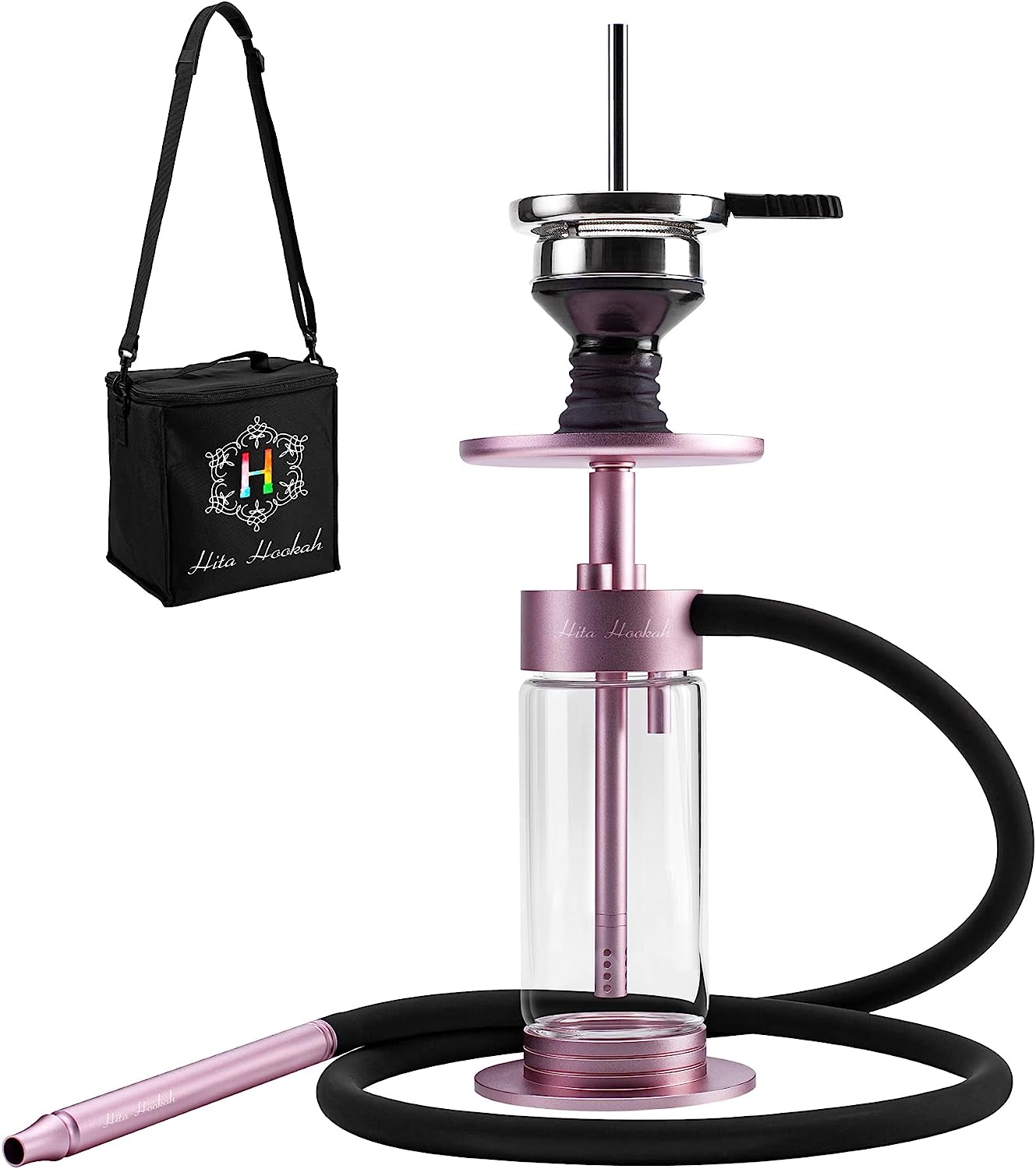  Black Hookah Set With Everything - Premium Portable