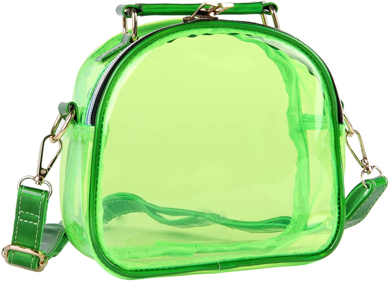 BRIMISKY Semi Transparent Jelly Bag for Women,Lady Fashion Lovely Bag,Clear Bag Stadium Approved