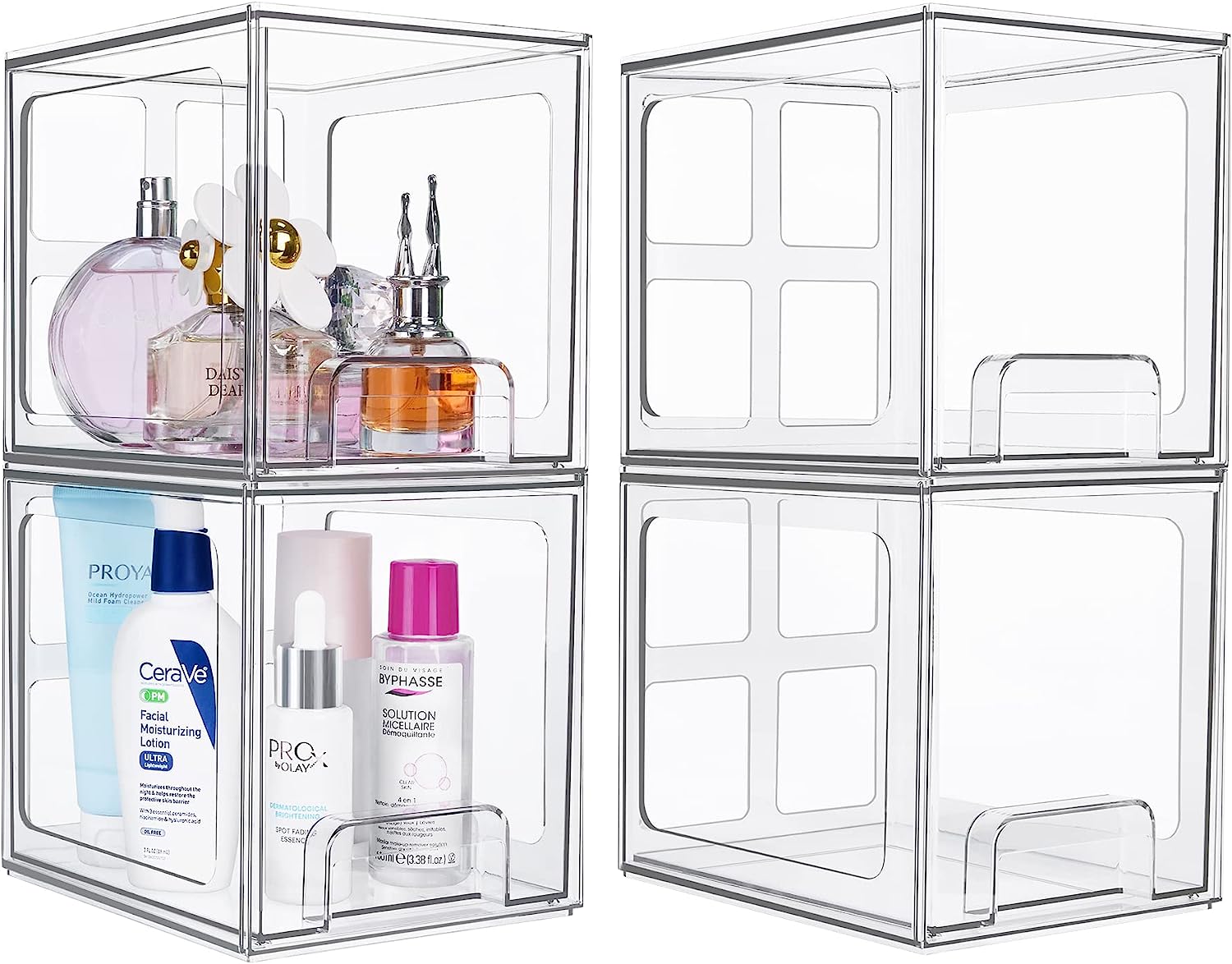 Displays2buy 8 Pull Out drawers Clear Cube Acrylic Organizer