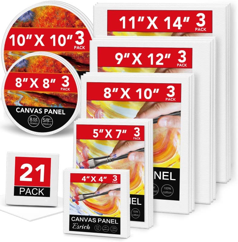 Transon 6-Pack Round Canvas Panel for Painting 12inch