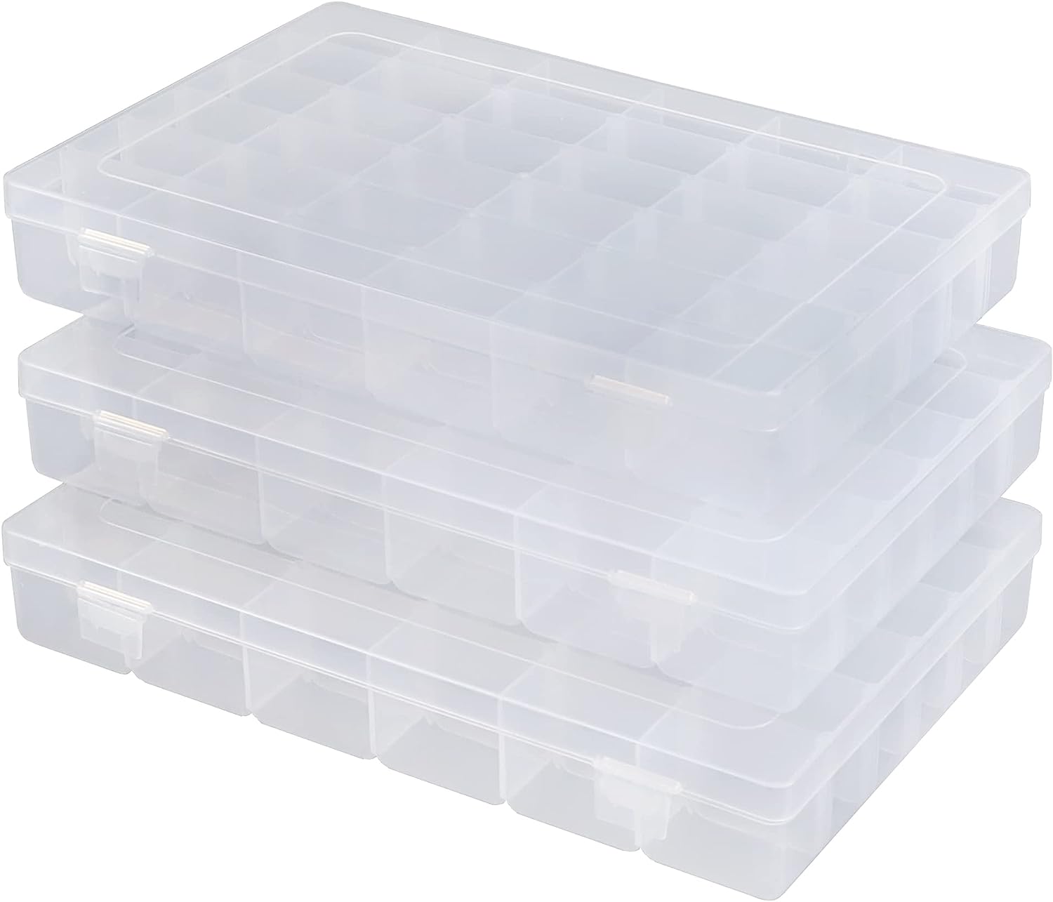 40pcs Bead Organizers in A Clear Organzier Box, 2 Sets Clear Plastic  Diamond