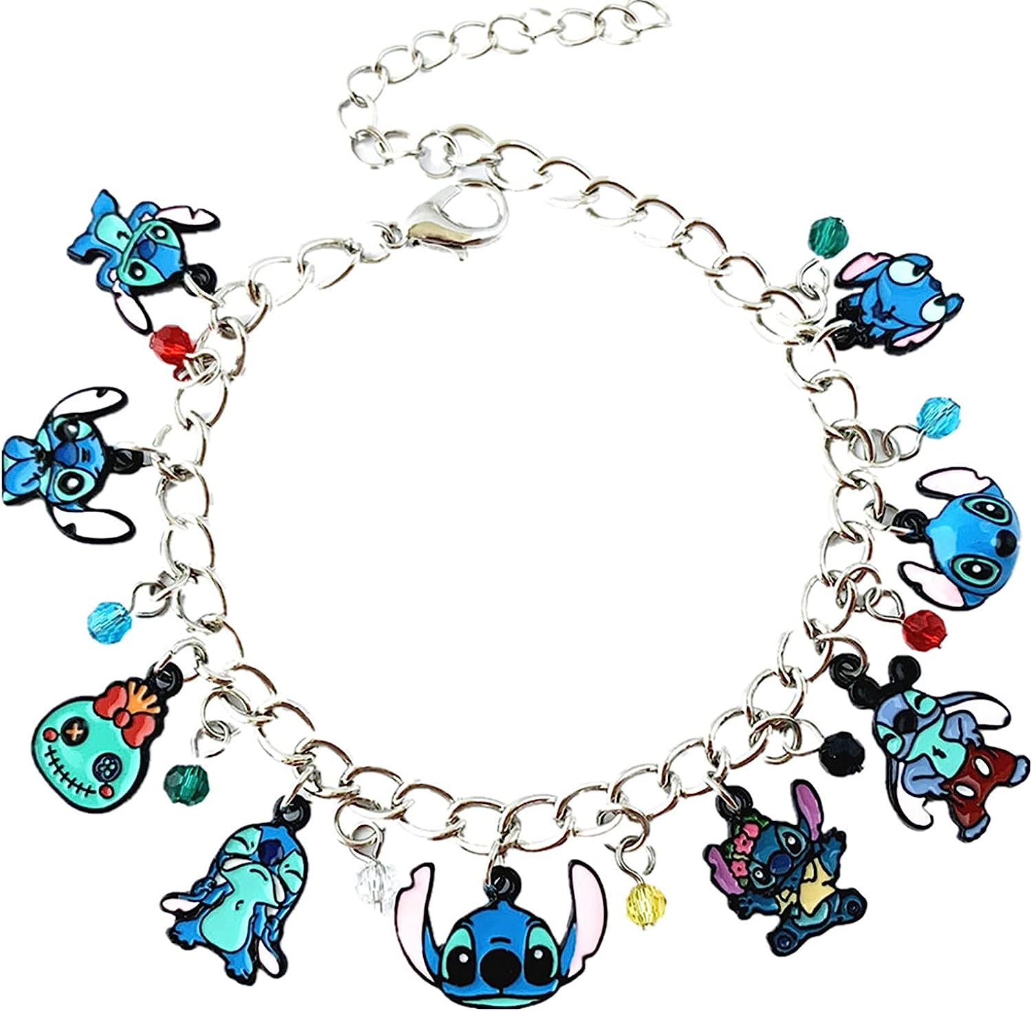 Stitch Bracelet Ohana Means Family Anime Cartoon Charm Bracelet Gifts for  Women