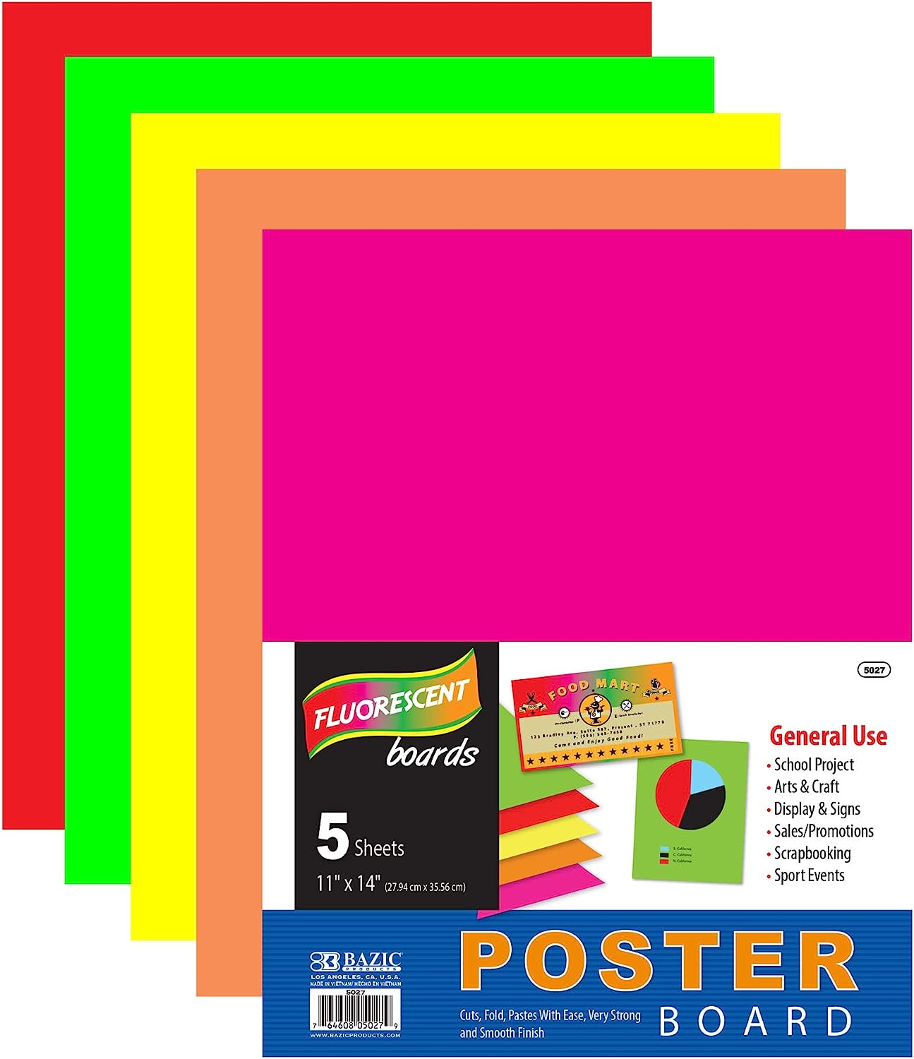  100 Pack of 11x14 inches Thick Heavyweight Poster Board on  110lb Card Stock - Perfect for School Projects, Crafts, Signage, and  Professional Presentations : Arts, Crafts & Sewing