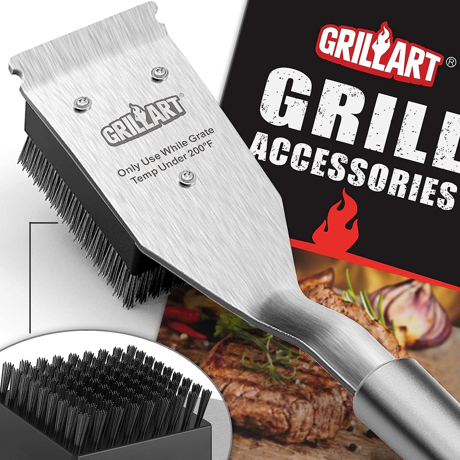 Buy Wholesale Taiwan Stainless Steel Bristles Bbq Grill Cleaning Brush  Scraper & Barbecue Grill Brush And Scraper at USD 1.3