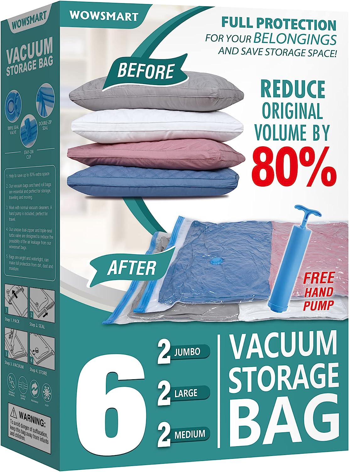 Wevac Jumbo Vacuum Storage Bag (Jumbo x 6)