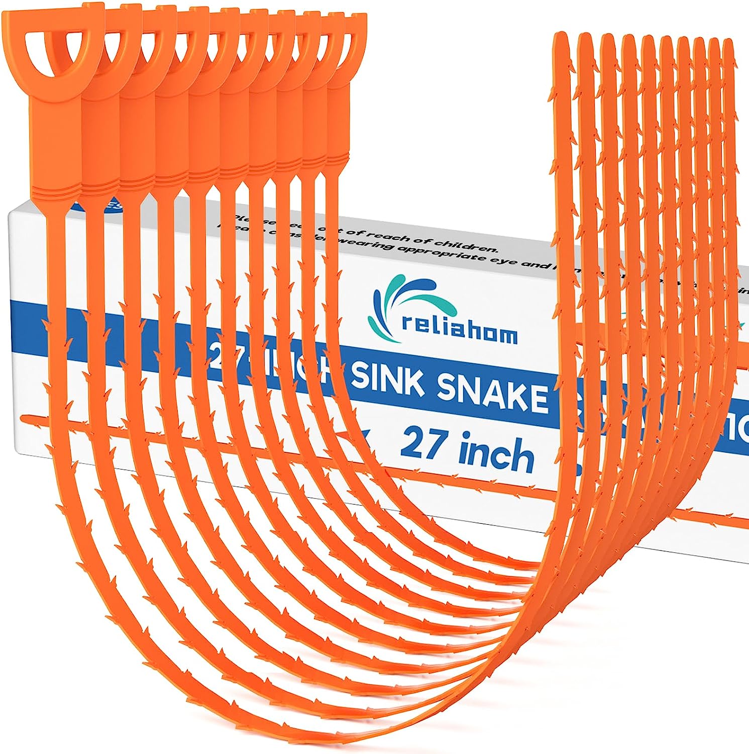 Forliver Snake Drain Hair Drain Clog Remover Cleaning Tool Pipe Snake  Shower drain with 25 Inch 3 Packs Plastic sink snake & 1 Pack Drain Relief  Tool