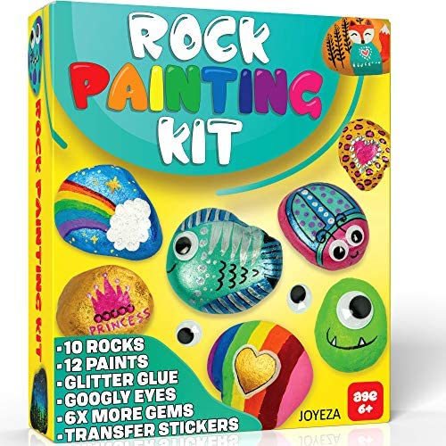 XXTOYS Rock Painting Kit for Kids - Arts and Crafts for Girls & Boys - Glow  in The Dark Rock Painting - Craft Art Kit -Hide and Seek Activities, Great