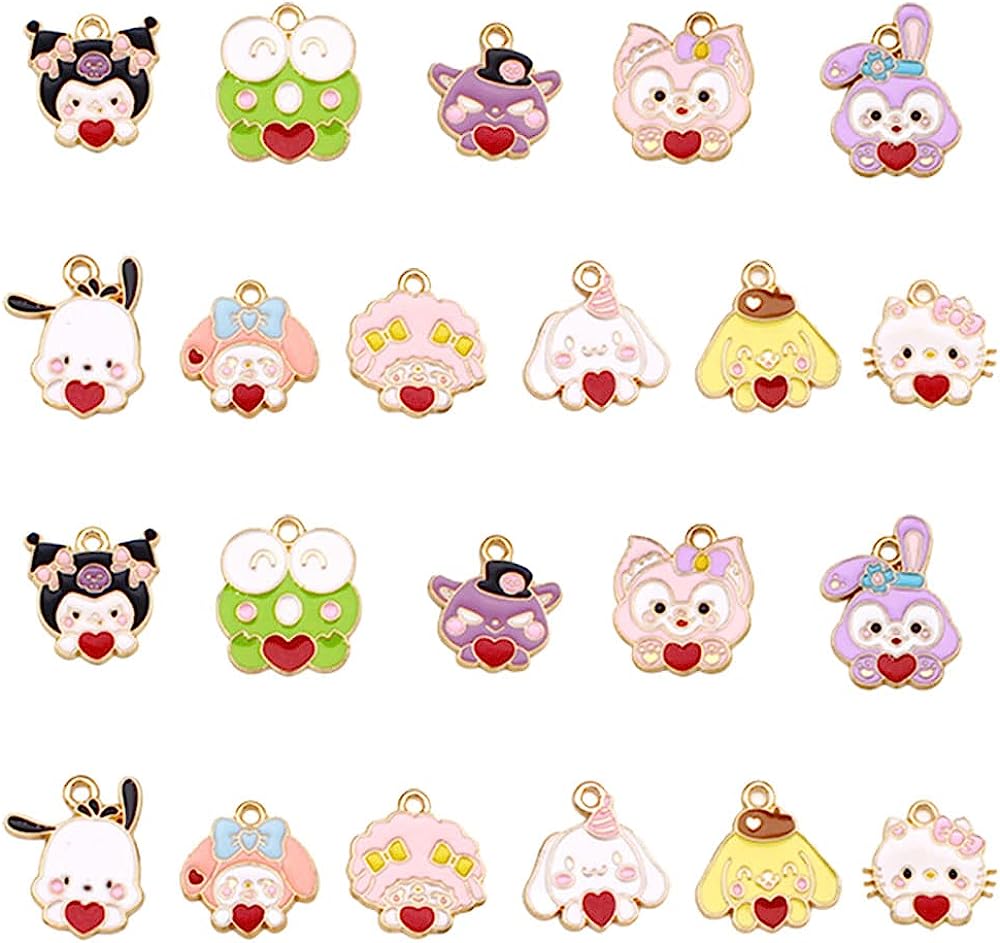 GTONEE 40pcs Cute Anime Charms Cartoon Devil Charms Kawaii Animal Charms Pendants for Bracelet Wristband Necklace Earring Jewelry Making DIY Crafts