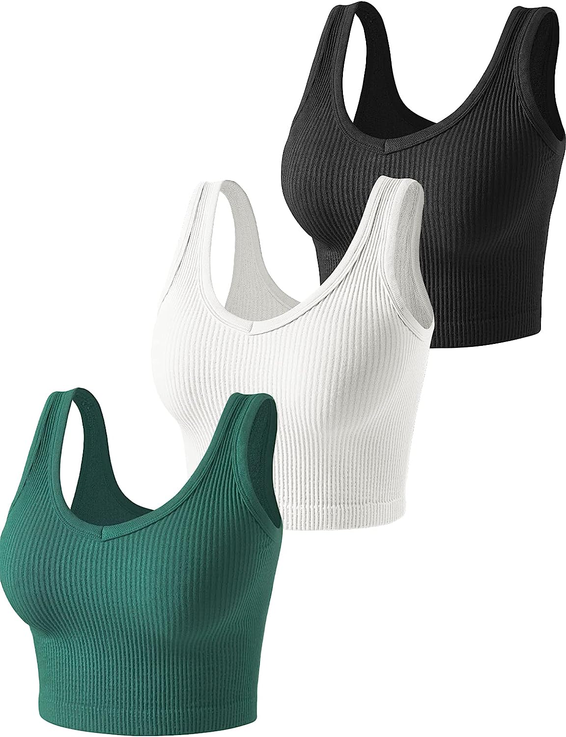4 Pack Cropped Tank Tops for Women, Spaghetti Strap Crop Top Basic