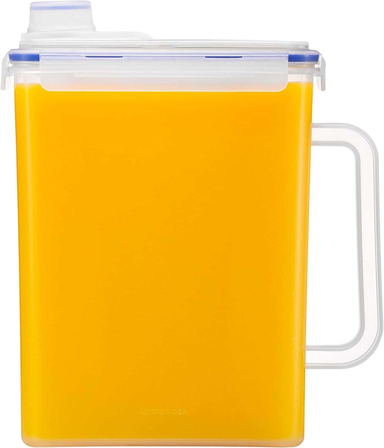 2 Pack Heavy Duty 1 Gallon/4.5 Liter Round Clear Plastic Pitcher Jug with Lid See Through Base & Handle for Water Iced Tea Beverages-10 x 7 inch