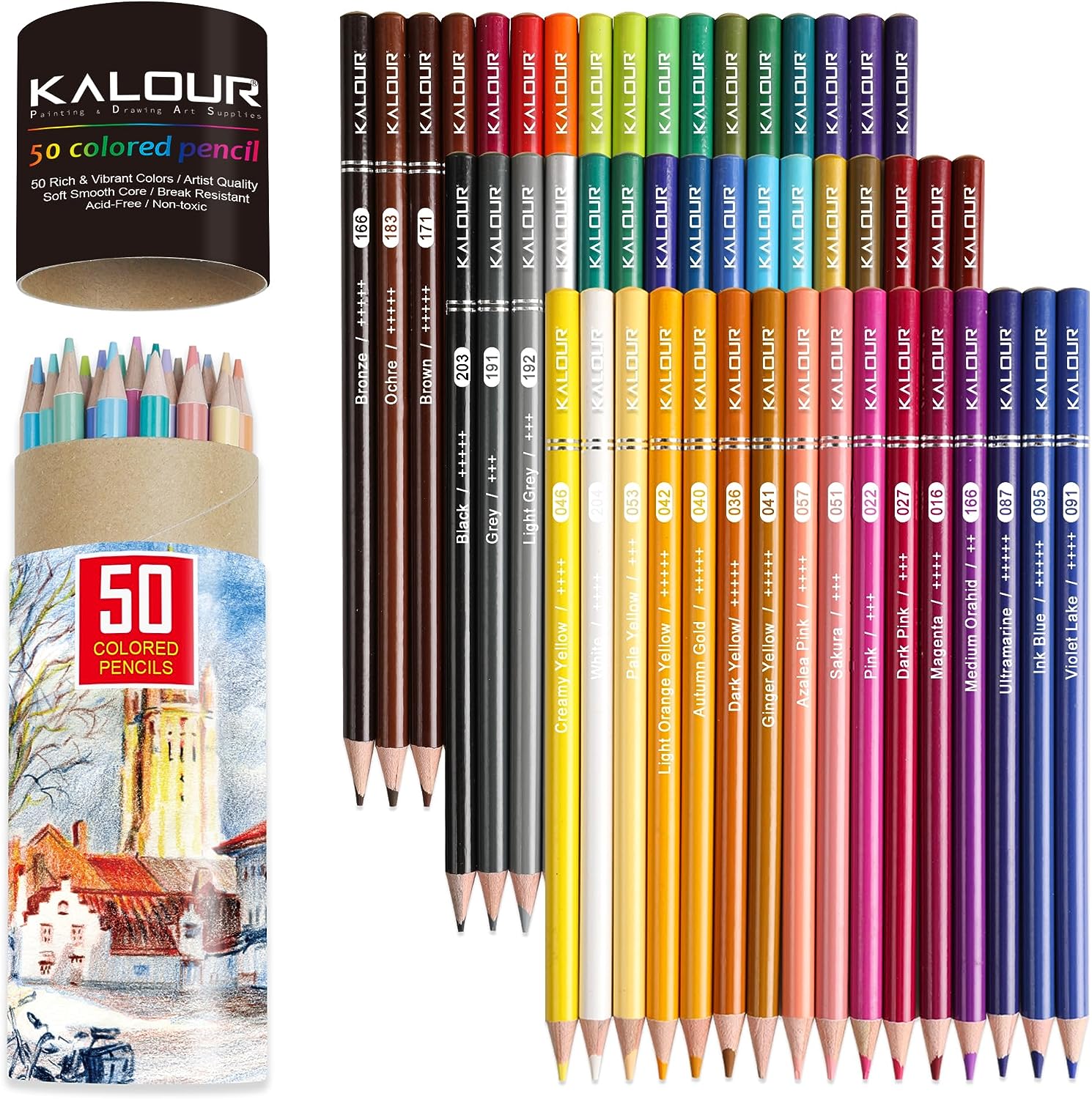 Artownlar Premium120 Colored Pencils, Coloring Book and Sketchbook |  Vibrant Color Artists Soft Core | Drawing Sketching Shading for Adults  Beginners