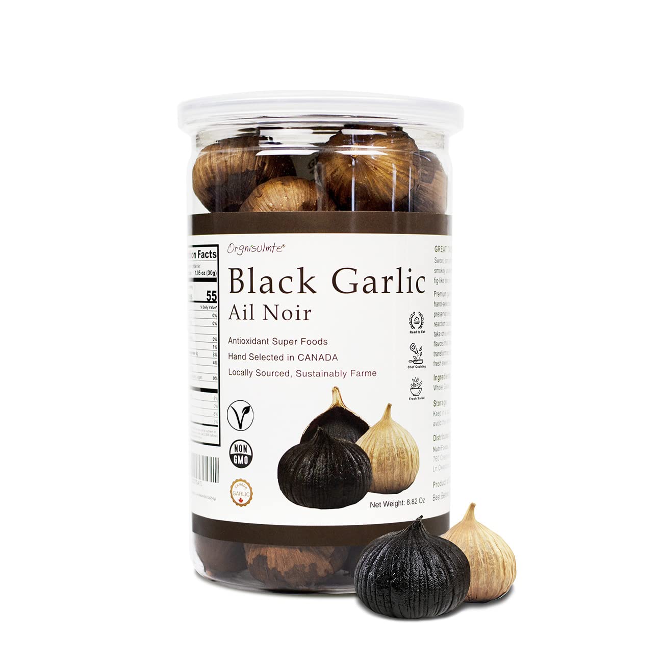 Polar Black Garlic Puree - All Natural Umami Flavor Boost 8.8oz Jar