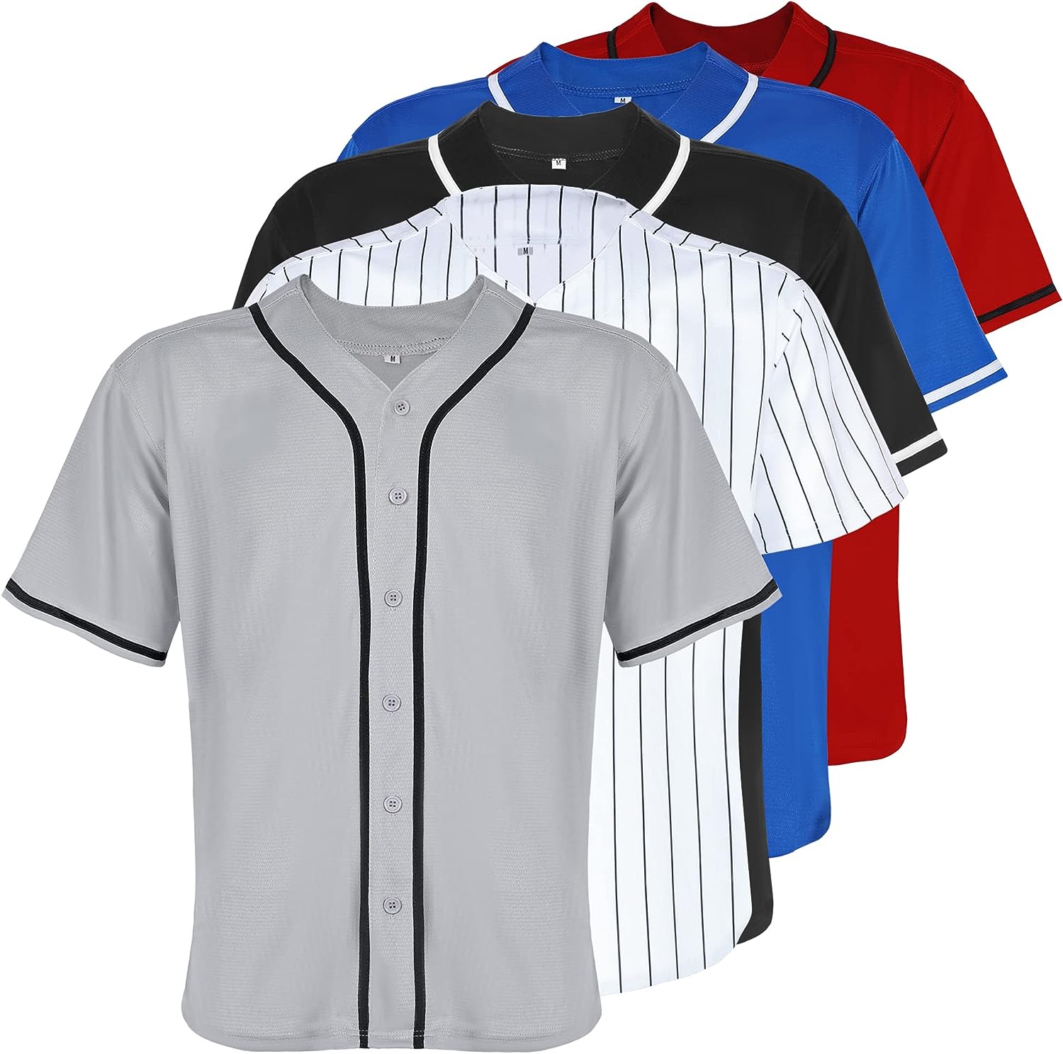  TKJPYWYH Blank Baseball Jersey Button Down Shirts
