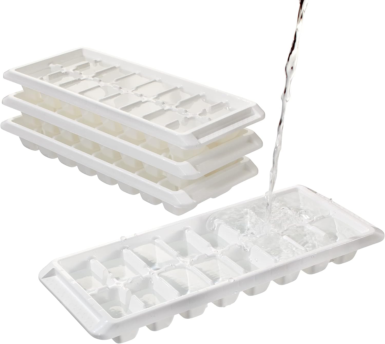 Arrow Home Products Plastic Ice Cube Trays for Freezer, 3 Pack - Made in  the USA, BPA Free Plastic - 14 Classic-Size Ice Cubes Per Tray with