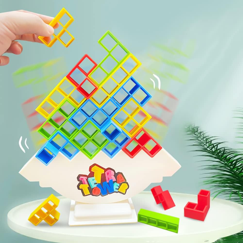 Aimeryup Balance and Play - Tetra Tower Stacking Blocks Game, Fun and  Educational Entertainment for Kids, Board Games for Family, Parties, Travel