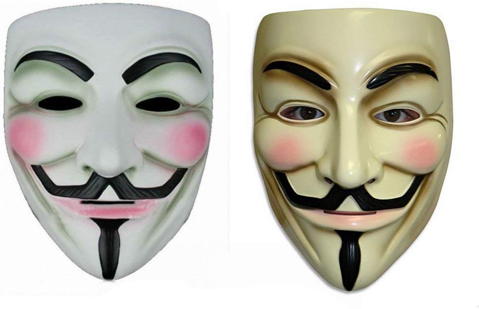 Brushed Silver Guy Fawkes Anonymous V for Vendetta Halloween Costume Mask