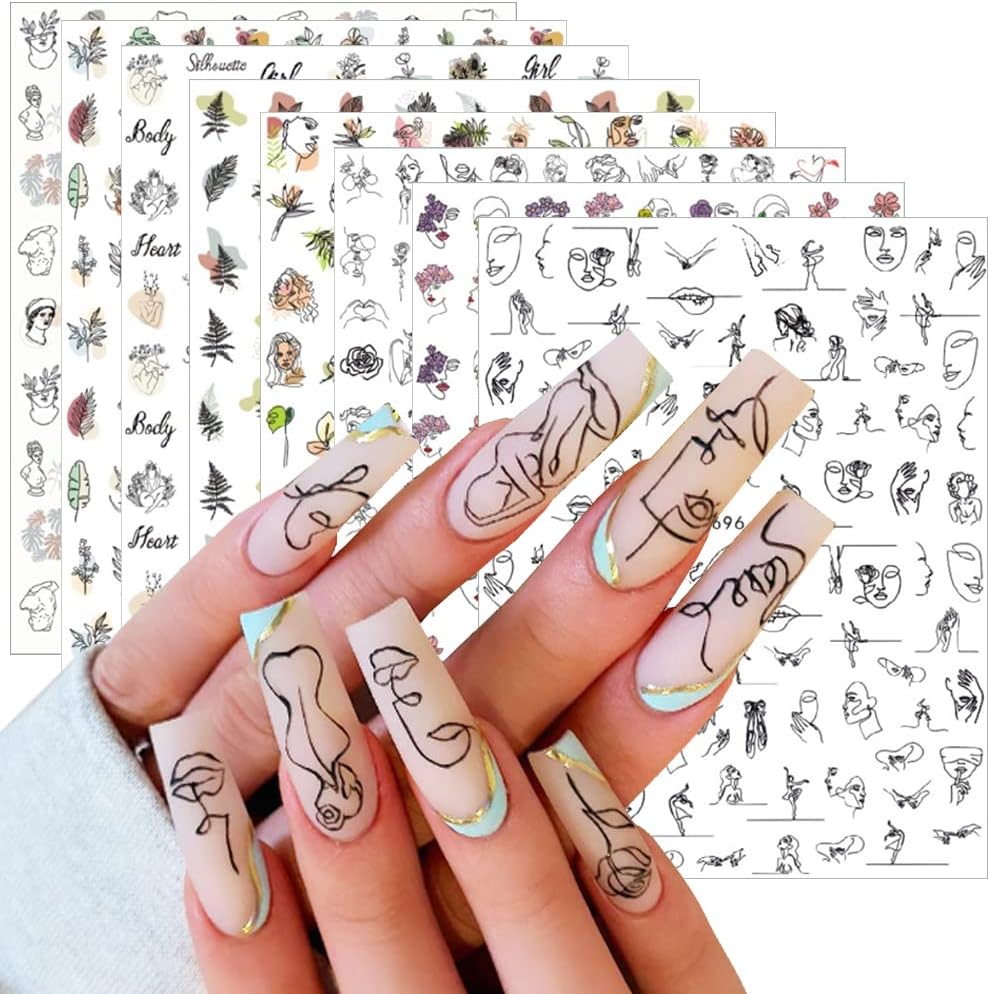 6 Sheets Gothic Nail Art Stickers Decal 3D Goth Horror Nail Art Supplies  Wind Skull Cross Stars Goth Face Abstract Nail Decals Designer  Self-Adhesive