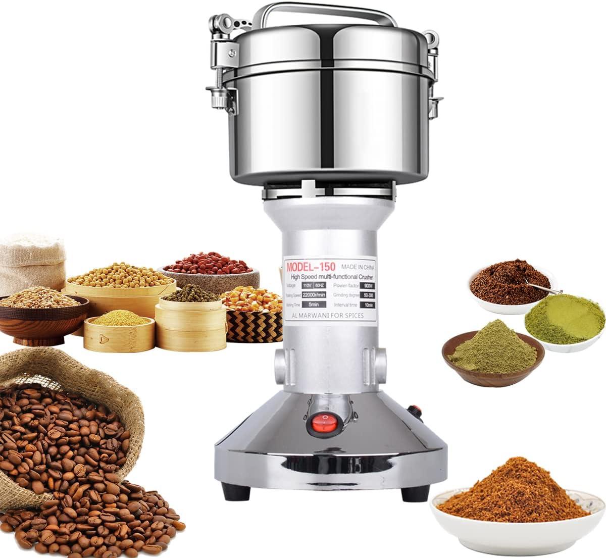 Mueller Hypergrind Precision Electric Spice/Coffee Grinder Mill with Large Grinding Capacity and Powerful Motor Also for Spices, Herbs, Nuts, Grains