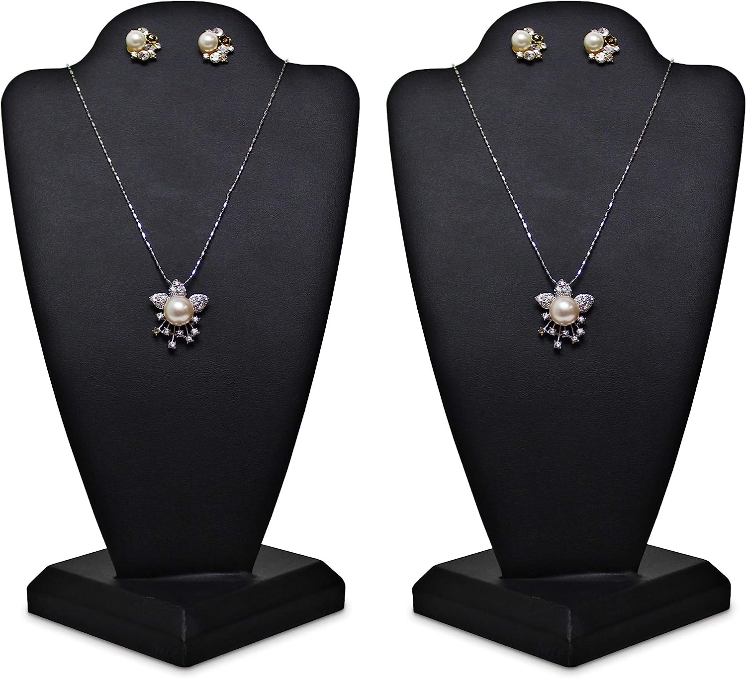 PH PandaHall Wood Necklace Display Stand, 12 Slots White Jewelry