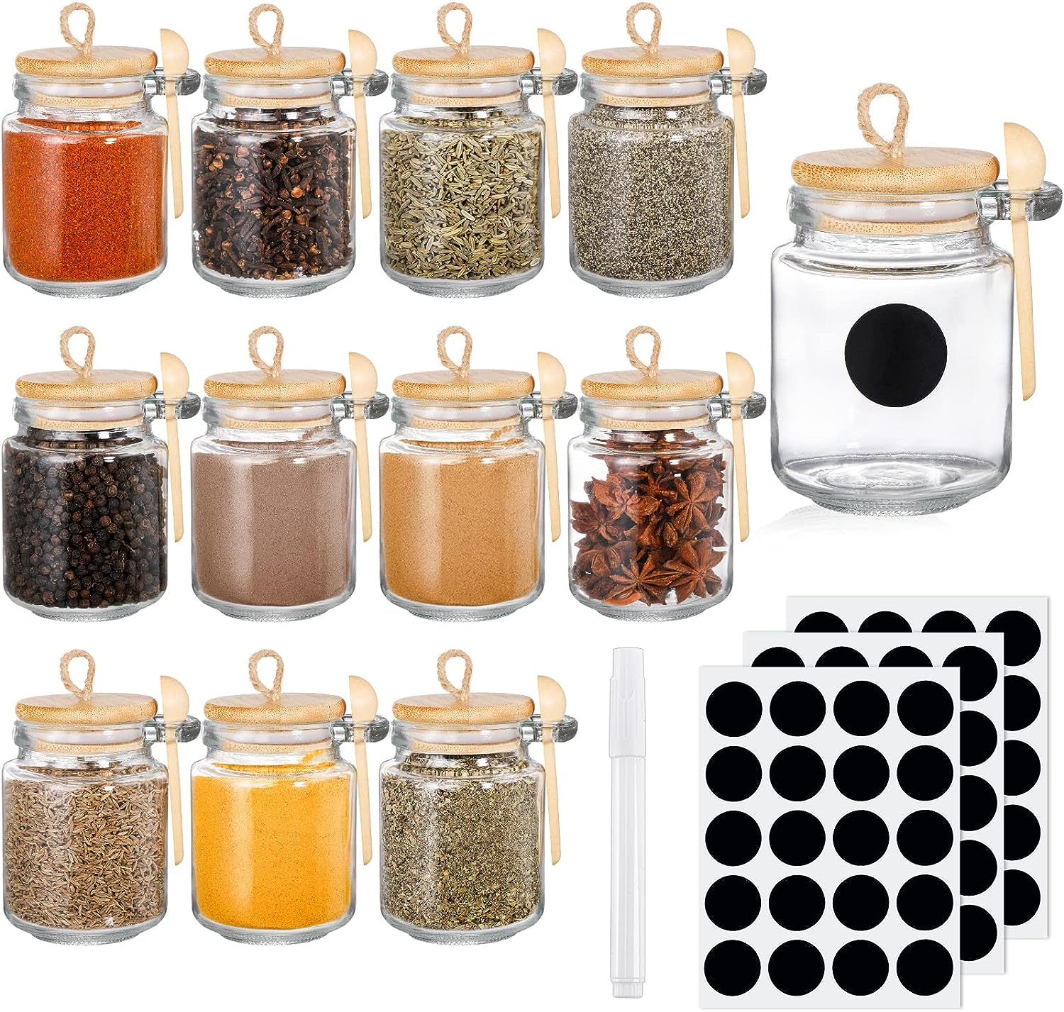 3 oz Small Glass Jars With Airtight Lids, Glass Spice Jars - Leak Proo –  Stock Your Home