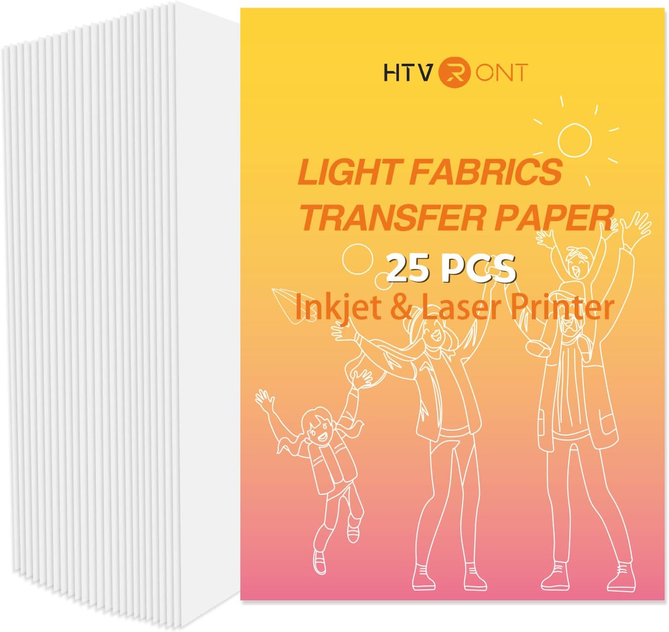 PPD Inkjet Iron-On Dark T Shirt Transfers Paper LTR 8.5x11 Pack of 50 Sheets (PPD004-50)