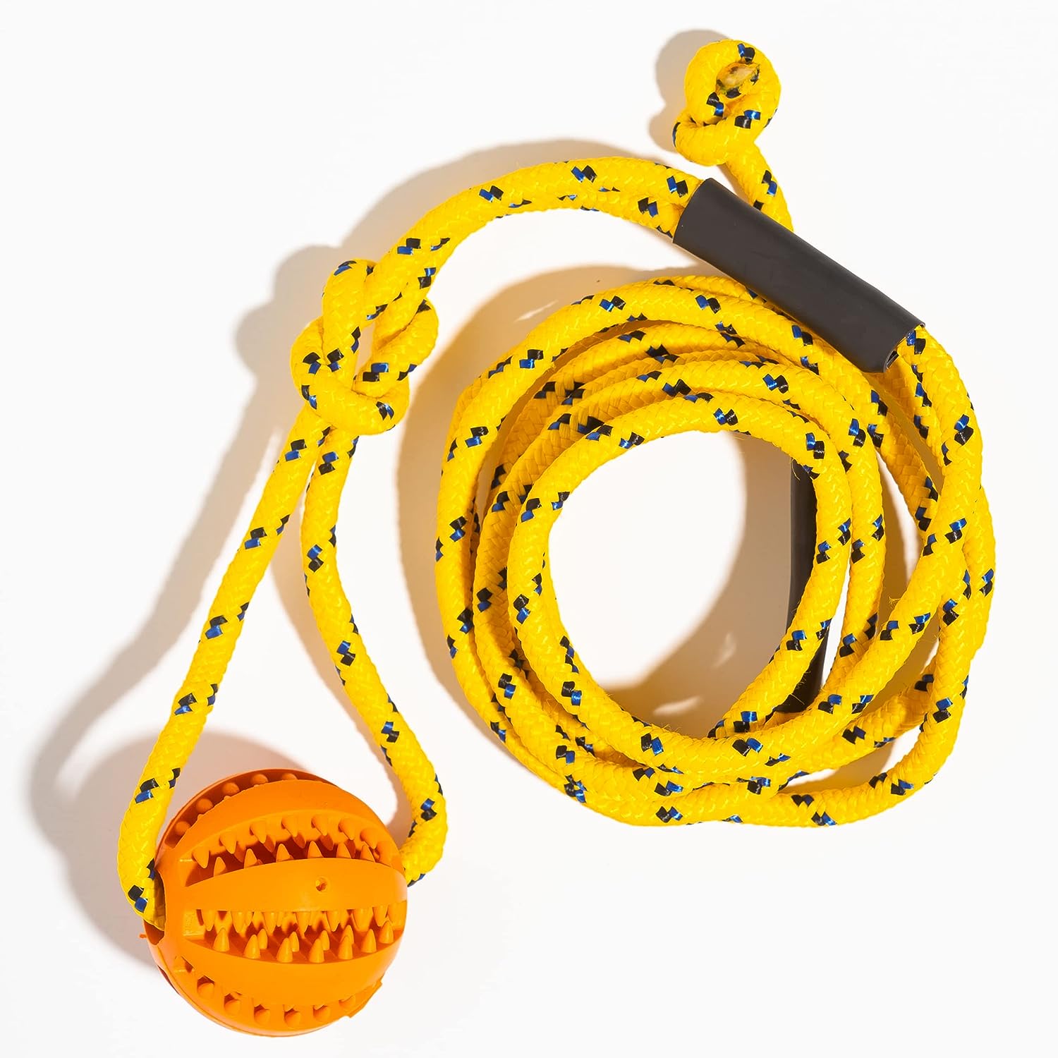 PrimePets Dog Training Ball on Rope, 2 Pcs Solid Rubber Rope Ball, Tug Ball  Toy for Medium and Small Dog, Tough Rope Toy, Non-Toxic and Durable Dog