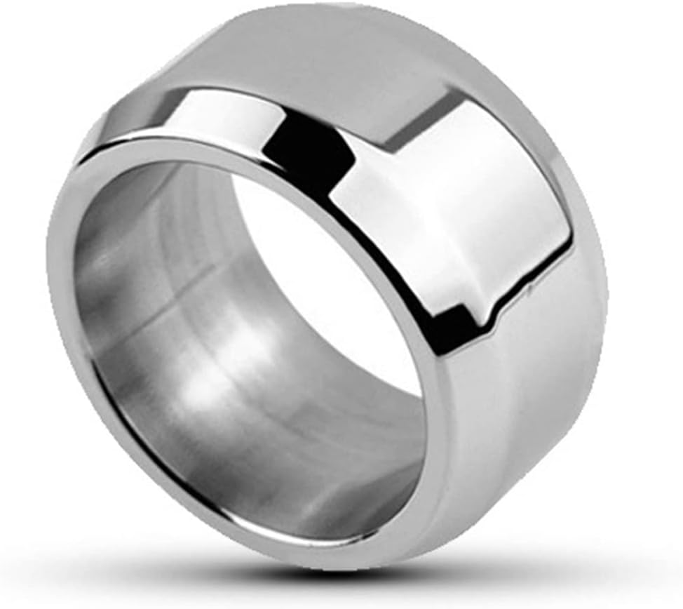 Lovehoney Dominix Cock Ring - Stainless Steel Penis Ring - 1.75 Inch  Doughnut Cock Ring - Waterproof - Silver