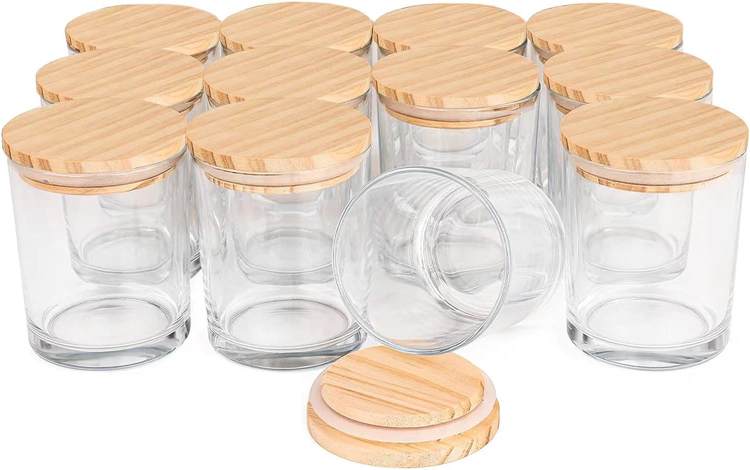 Candle Jars For Making Candles And Wick Stickers, , 1-Pack 6 OZ Thick Glass  Jars With Airtight Bamboo Lids Clear Empty Candle Jars For Making Candles -  Dishwasher Safe