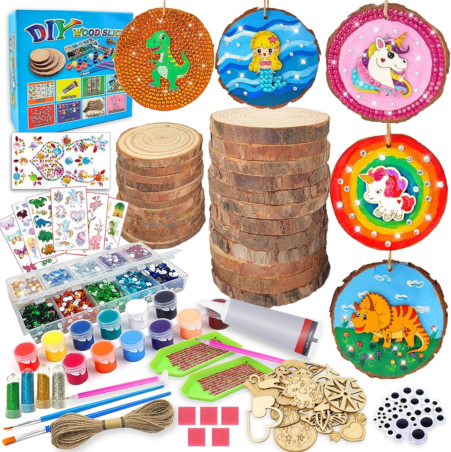 Yofun Paint Your Own Wooden Magnet - Wood Painting Craft Kit And