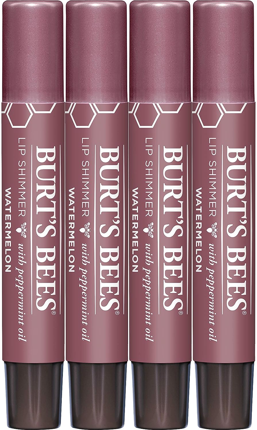 Burts Bees Kissable Color Warm Collection Unisex Lip Shimmer Peony,  Rhubarb, Fig 3 oz