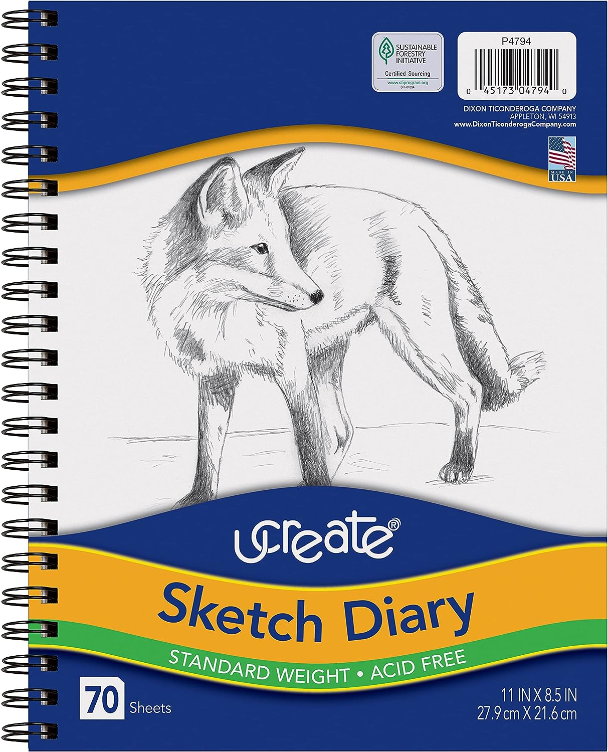 GIFTEXPRESS Bound Spiral Premium Sketch Book Sketch Pads Set, 4 Pads  x30-Sheets, 8.5 X 11 Side Wire Bound, White 120 Paper Sheets for Pencil  Ink