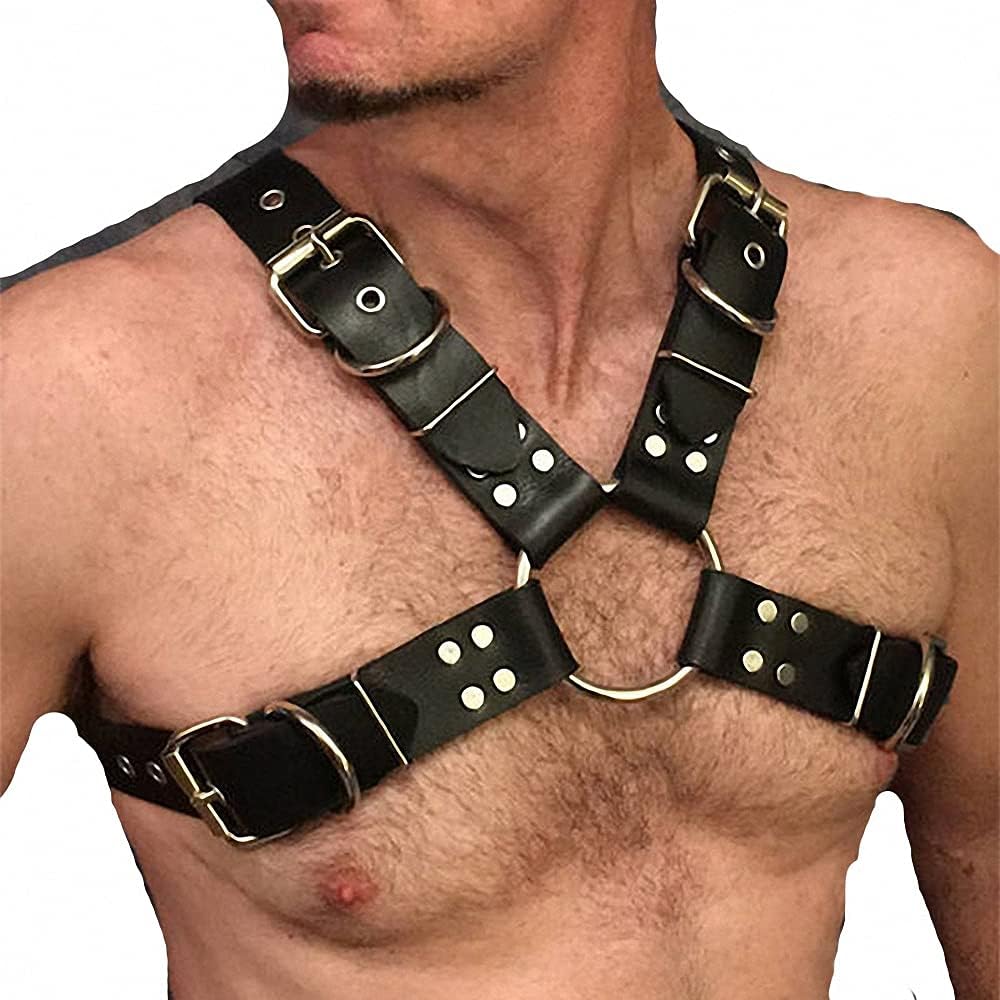 Harness Men Fetish PU Leather for Men Bondage Adjustable Chest Punk Le –  strappz