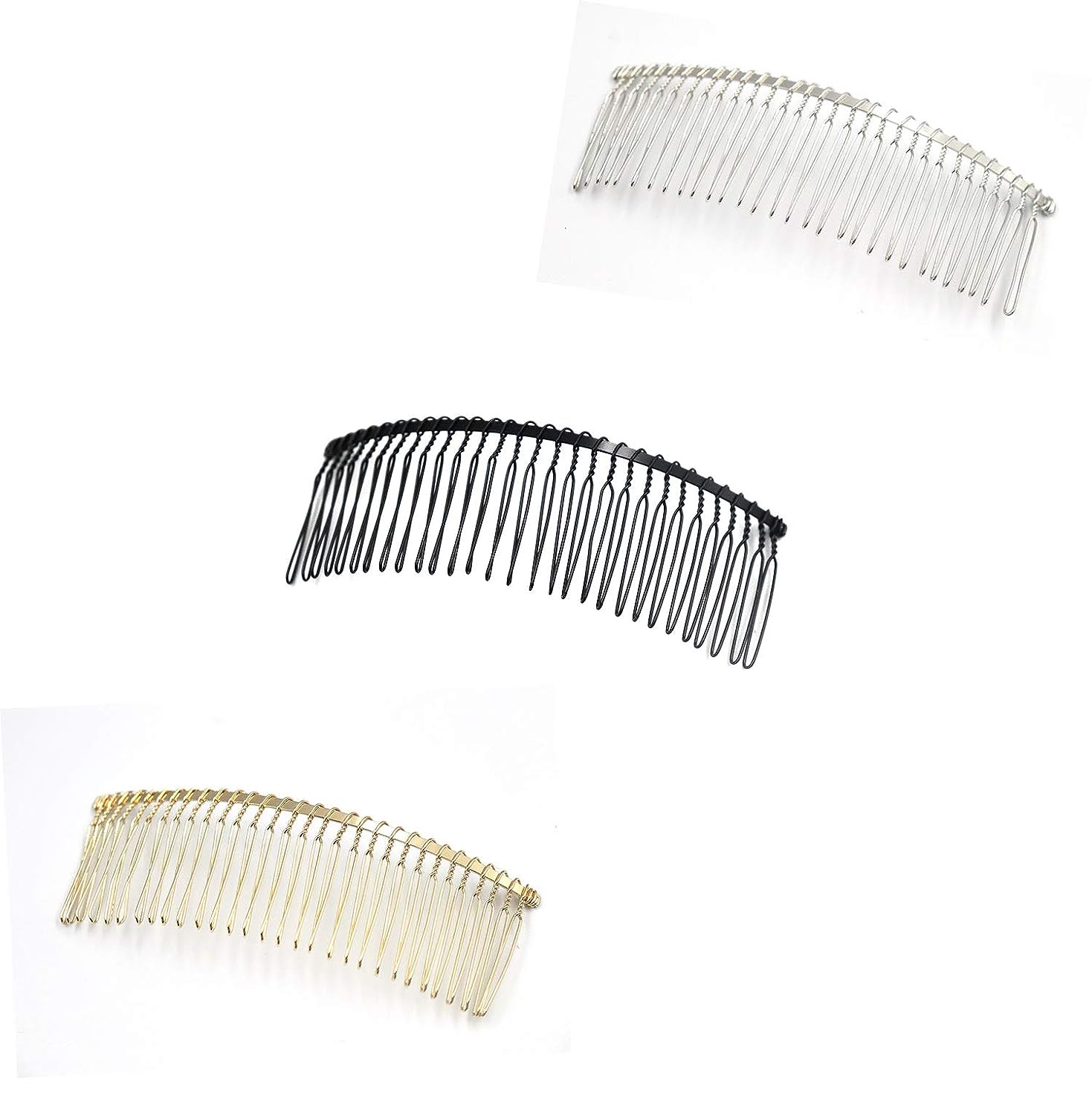 5 Pieces Hair Combs for Women Accessories Metal Bridal Hair Comb 20 Teeth  Wedding Veil Comb Decorative for Women Girls Fine Hair(White K) 