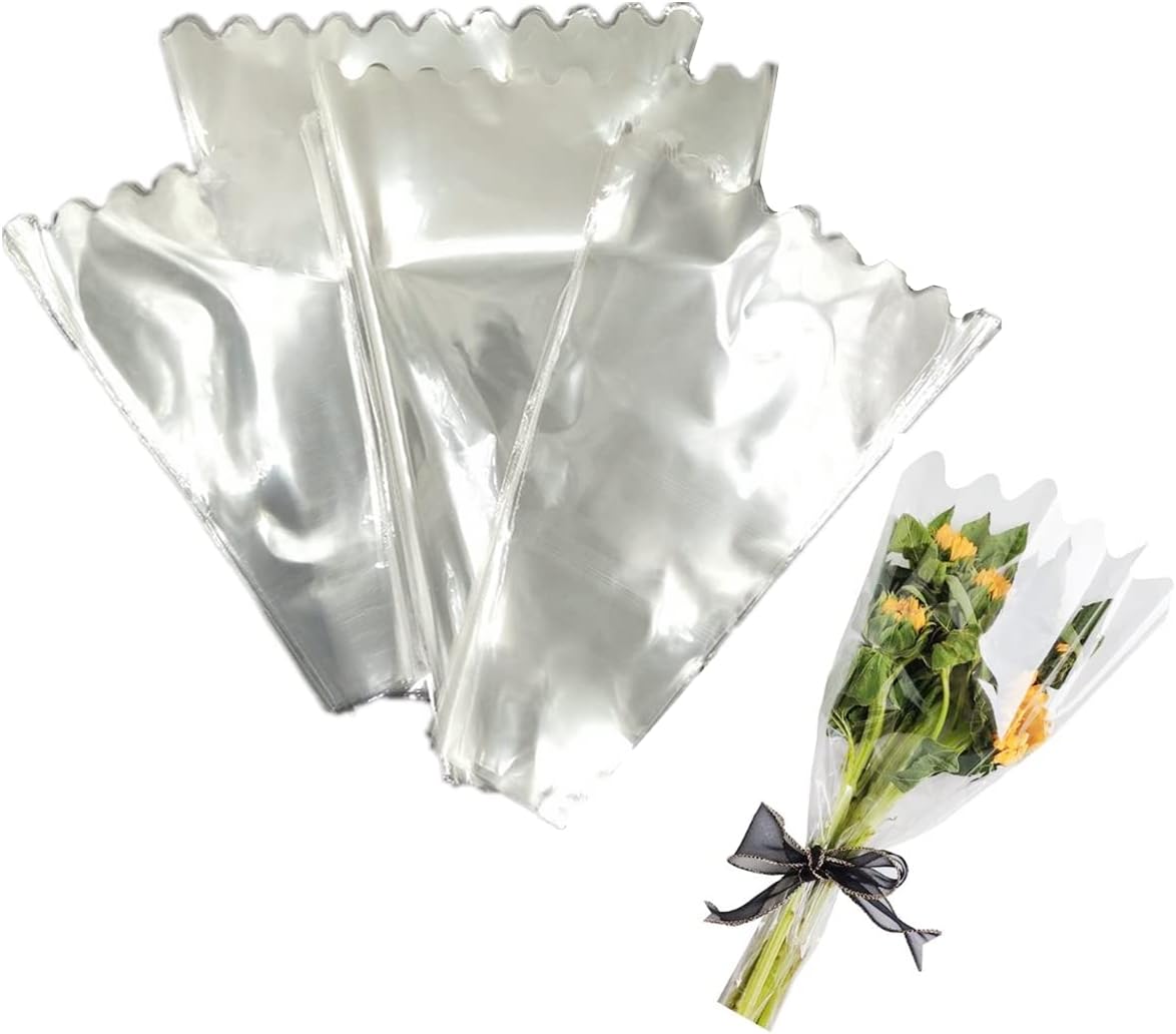  Single Rose Sleeve Bouquet Bags For Flowers Single Floral  Packaging Bag Single Flower Wrapping Paper Clear Flower Bouquet Sleeves For  Mother's Day Valentine's Day Wedding Birthday Gift (200 Pcs) : Health