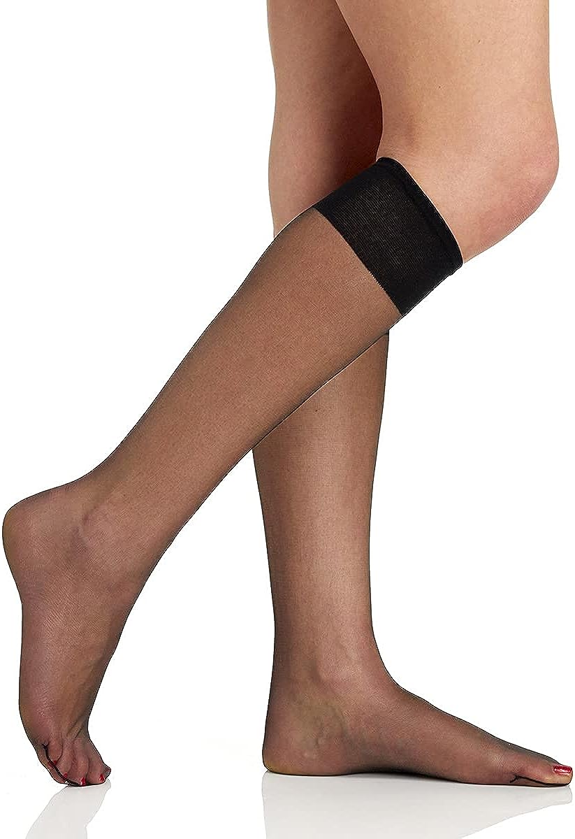 Winterlace Women’s Trouser Socks, Opaque Stretchy Nylon Knee High, Many  Colors, 6 or 12 Pairs