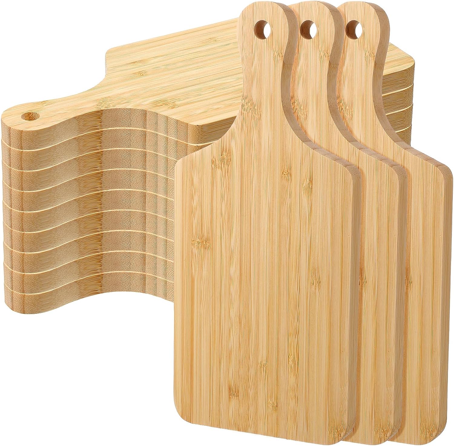 6 Pcs Thicken Cutting Board Bamboo Bulk Wood 9 x 6 x 0.6, Small