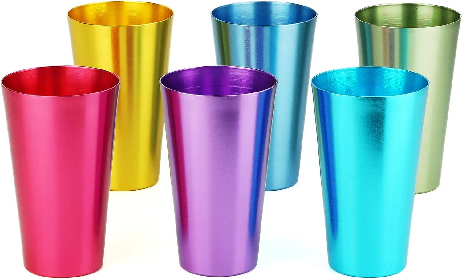 Aluminum Tumblers Retro Jewel Aluminum Colored Tumblers Cups Set of 6