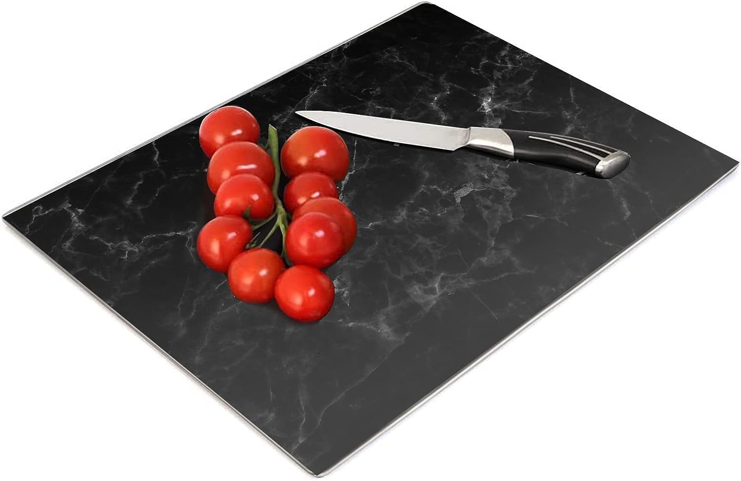 Murrey Home Tempered Glass Cutting Boards for Kitchen Dishwasher Safe, Rectangle Chopping Board with Rubber Feet, Small Frosted