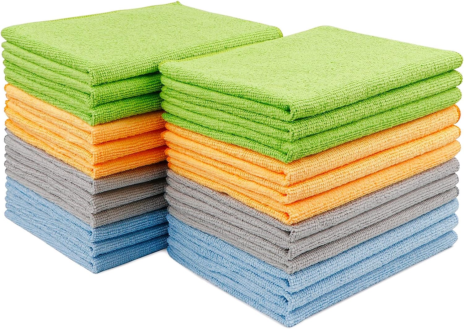 AIDEA Microfiber Cleaning Cloths-12PK, Softer Highly Absorbent, Lint Free  Streak Free for House, Kitchen, Car, Window Gifts(12in.x12in.)  Blue/Green/Grey 12x12
