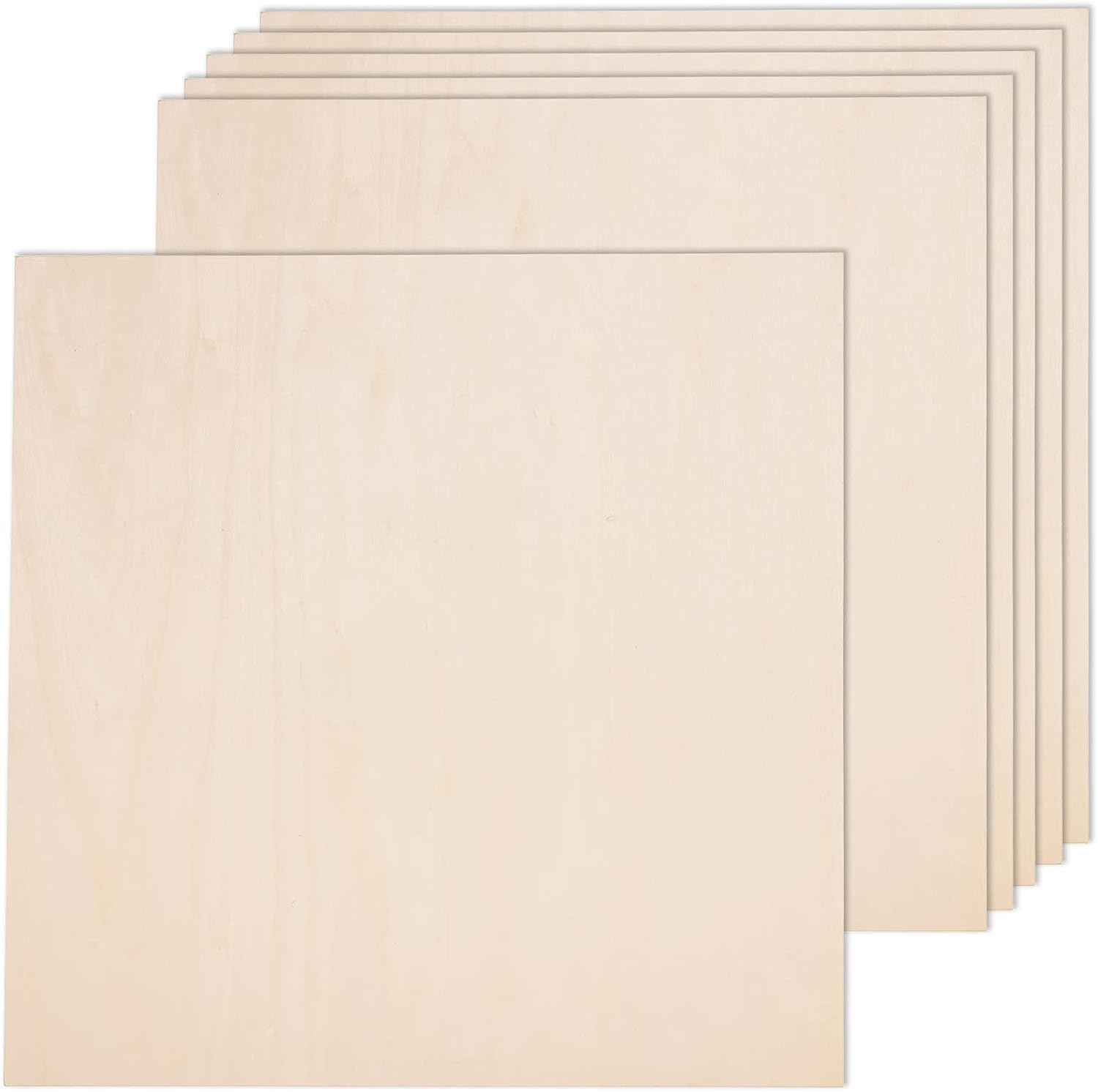 12 X 12 Inch - 3Mm Basswood Sheets Plywood Sheets, 8Pcs Square Unfinished  Wood Board for DIY Crafts, Laser Cutting 